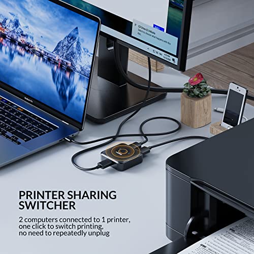 IDsonix USB 3.0 Switch 2 Computers Share 1 Device,1 in 2 Out Or 2 in 1 Out Bi-Directional for Printers/Keyboards/Mice, 5Gbps Plug and Play Switcher, 2pcs A to A 3.3ft Cables,Plastic,Black - style: ABS
