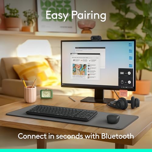 Logitech K250 Compact Bluetooth Wireless Keyboard with Numpad - Graphite | Bluetooth connectivity only, no USB receiver, compact design, spill-resistant, comfortable keys, Windows MacOS compatible - color: Graphite, style: Keyboard