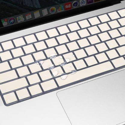 MOSISO Keyboard Cover Skin Compatible with MacBook Air 15 inch M3 M2 | A3114 A2941/Air 13.6 A3113 A2681/Pro 14/16 M4 M3 M2 M1, Beige - color: Beige