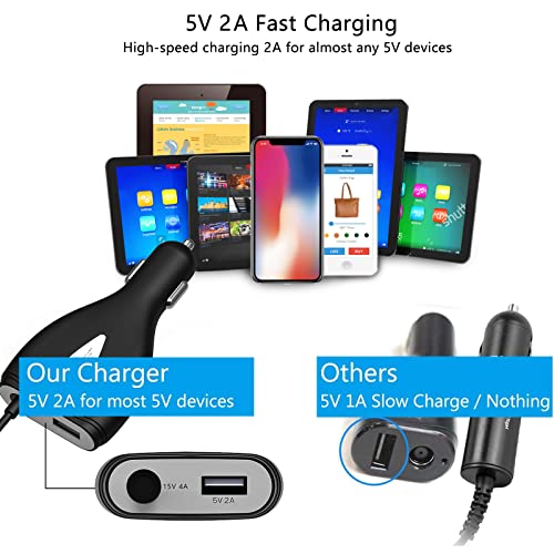 Surface Car Charger, 70W 15V 4A Power Supply | for Microsoft Surface Pro 5/Pro 6/Pro 7/Pro 8/Pro X, Surface Book, Surface Go, Surface Laptop with 5V 2A USB Charging Port