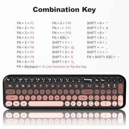 MOFII Wireless Keyboard and Mouse Combo, Full Size 2.4G Retro Round Computer Keyboard and Mouse Set, Plug and Play, for Windows, Computer, Desktop, PC, Notebook - (Lovely BlackBerry Gradient) - color: Blackberry Gradient
