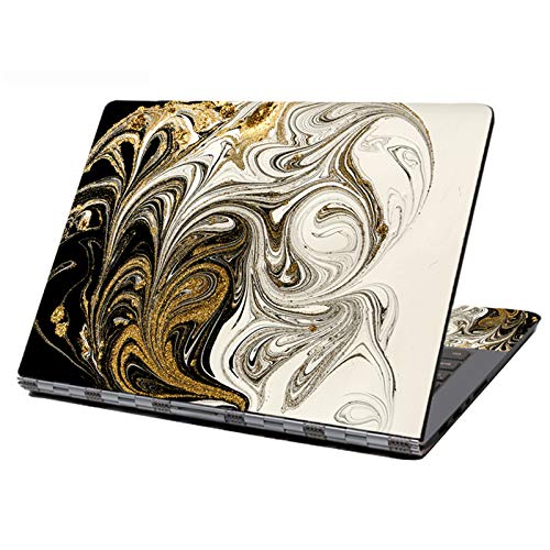 Laptop Skin Sticker Decal,12" 13" 13.3" 14" 15" 15.4" 15.6 inch Personalized Laptop Vinyl Skin Sticker Cover Art Decal Universal Protector Notebook PC Cover Case (Golden Marble) - color: Golden Marble