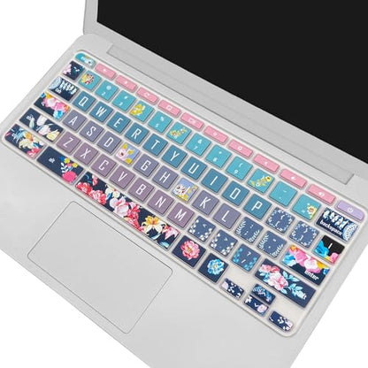 Silicone Keyboard Cover for HP Chromebook 11 x360, Chromebook 11 G2/G3/G4/G5/G6 EE/G7 EE, HP Chromebook 14-ca 14-ak 14-X Series, HP Chromebook 14 G2 G3 G4 (Red Flower) - color: Red Flower