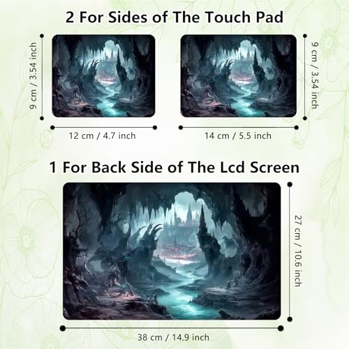 Laptop Skin Sticker Decal, Universal Reusable Vinyl Laptop Cover for 12" 13" 13.3" 14" 15" 15.4" 15.6" Notebook PC, Waterproof Scratch-Resistant with 2 Wrist Pads, Easy to Apply & Remove,Art Mountain - color: Art Mountain