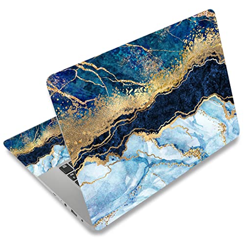 Laptop Skin Sticker Decal,13.3" 14" 15" 15.4" 15.6 inch Laptop Universal Vinyl Skin Sticker Cover,Dustproof Waterproof Reusable Art Decal Protector with Free 2 Wrist Pads (Marble 12) - color: Marble 12