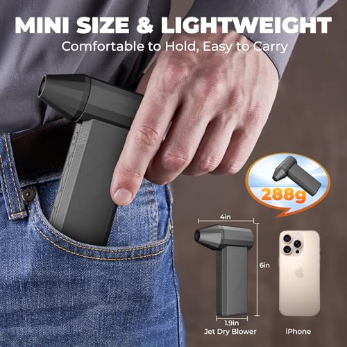 Compressed air Duster，3 Gear Adjustable 130000RPM Electric air Duster, Cordless air Blower for Laptop, Keyboard, Electronics, Replaces Compressed Air Can