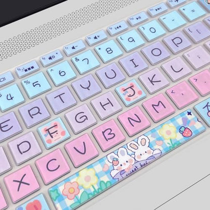 Keyboard Cover for HP Envy x360 15m-bp/bq /2020 2019 HP Pavilion 15/ HP Pavilion x360 15.6” Series/HP Envy 17 17.3" Series/HP Laptop 15t 17t 17-ca0011nr 17-by0040nr, Cute Bunny - color: Cute Bunny