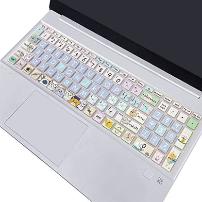 Silicone Keyboard Cover for 15.6 HP Laptop 15-fc 15-fd 15t-fd 15z-fc/HP Pavilion 15-eg 15t-eg 15-eh 15-er, 17z-ca 17-cn 17-cp 17z-cp Model Series,Cute Cat - color: Cute Cat