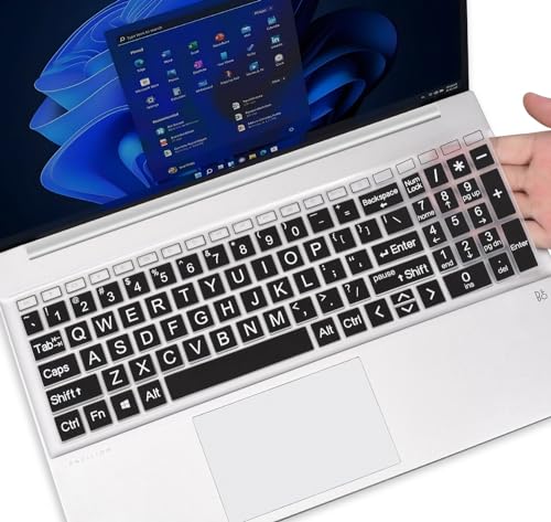 CaseBuy Large Print Keyboard Cover for HP 17 inch Laptop 17-cn 17-cp 17z 17t 17-cn3399nr 17-cp2199nr 17-cn5075cl 17-cn3003dx 17t-cn3004 17-cp2099nr 17-cn5075cl cn2083dx 17-cn0025nr cn2099nr -Black