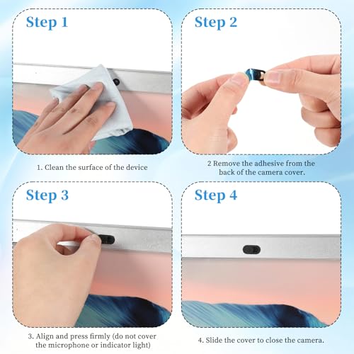 150 Pcs Webcam Cover Slide, 0.023 Inch Ultra-Thin Universal Laptop Phone Camera Cover for Laptop, Computer, Phone Privacy Protection and Security Black