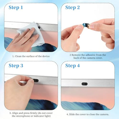 150 Pcs Webcam Cover Slide, 0.023 Inch Ultra-Thin Universal Laptop Phone Camera Cover for Laptop, Computer, Phone Privacy Protection and Security Black