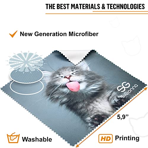 Microfiber Cleaning Cloth for Glasses - Eyeglass Cleaning Cloth - Lens Cleaning Cloth - Microfiber Glasses Cleaning Cloth for Phone, Screens, Camera Lens Cleaner - 6 pcs - color: 6 Pcs Kitten