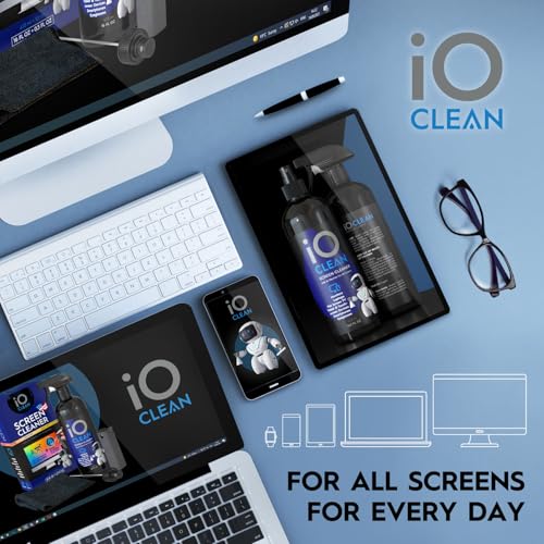 Screen Cleaner Spray (16oz+16oz) – Cleaning Kit for LCD LED OLED TV | Smartphone, iPad, Laptop, Touchscreen, Computer Monitor, Other Electronic Devices – 2 Microfiber Cloths and 4 Nozzles - size: 32 Fl Oz (Pack of 2)