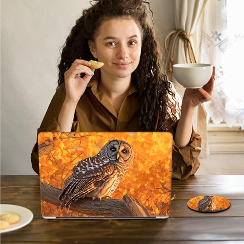 Laptop Skin Sticker Decal 15.6 Inch,12 13 13.3 14 15 15.6 in Laptop Netbook Skins for Notebook,Art Decal Removable Waterproof Scratch Resistant,Universal Vinyl Cover,Cute Owl Autumn - color: Cute Owl Autumn