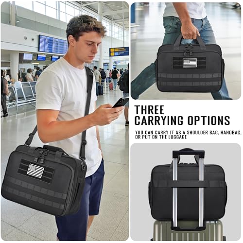 HILOMON Travel Messenger Laptop Bag 17.3 Inch Carry on Large Tactical Briefcase YKK-Zipper Waterproof Computer Bags for Travel Work Business Overnight