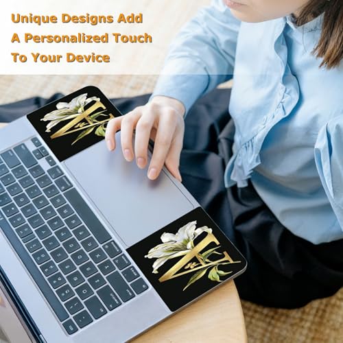Universal Laptop Skin Sticker with 2 Wrist Pad Decals, 3-Piece Removable Vinyl Laptop Cover, Letter A Waterproof Anti-Scratch, Easy-Trim Fit for 13.3" 14" 15.6" Laptops - color: Letter A