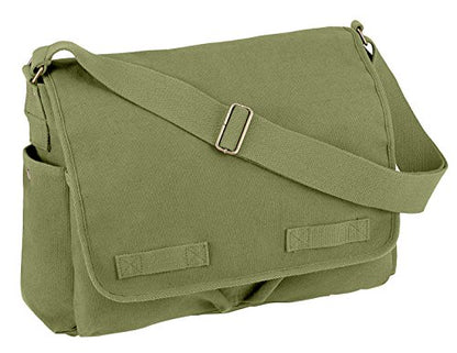 Rothco Classic Canvas Messenger Bag | Durable Canvas Shoulder Bag, Crossbody Designed For EDC, Travel, Commuting, Organized Storage And Dependable Carry - color: Olive Drab