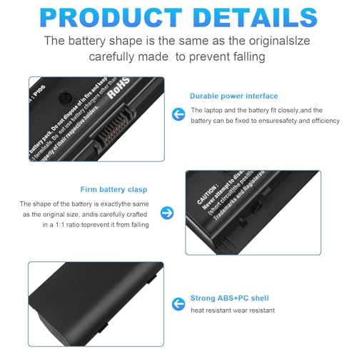 Futurebatt PI06 PI09 710416-001 710417-001 Laptop Battery for HP Pavilion 14-E000 15 15-E000 15t-e000 17-E000 Envy 14 15 15T 17 M7 Touchsmart 17-J000 Notebook - size: PI06 8.86 3.15 1.38in
