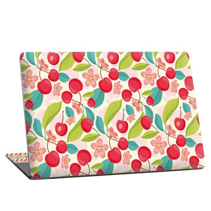 Universal Laptop Skin Sticker with 2 Wrist Pad Skins, Waterproof Scratch Resistant Vinyl Laptop Cover Decal, Cut to Fit for 11–15.6 Inch MacBook HP Dell Lenovo, Cherry - color: Cherry