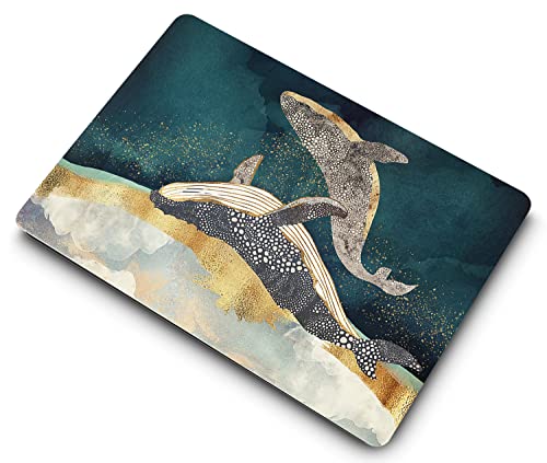 Laptop Case Compatible with MacBook Air 13 inch Case 2017 2016 2015 2014 2013 2012 2011 2010 Release Model A1466 A1369, Plastic Hard Shell Case Cover & Keyboard Cover Skin - Dolphin - color: 1377 Dolphin, size: Air 13" 2010-2017(A1369/A1466)