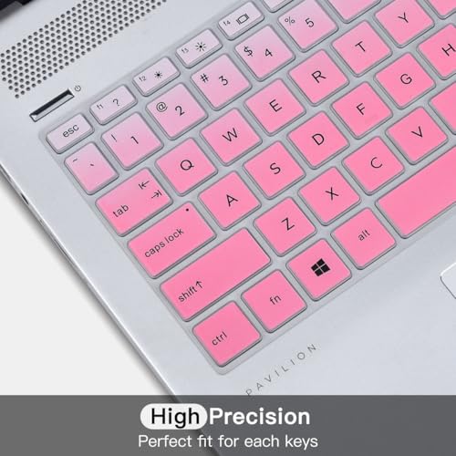 Keyboard Cover for HP Laptop 15-db 15-dw 15-dy 15-da 15-bs/bw 15-ef 15t 15z 15.6" Model 15-db0011dx 15-dy1043dx/dy1051wm 15-dw0037wm/dw1083wm 15-ef1001ds, HP 17-by/bs/ca 17.3 Keyboard Skin, Ombre Pink - color: Ombre Pink