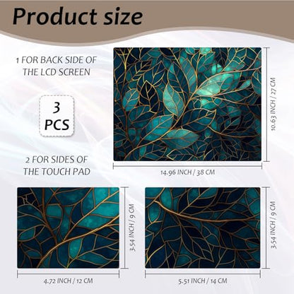 Laptop Skin 12.1-15.6 inch Removable Universal Reusable Laptop Sticker Decal,Waterproof No Residue Vinyl Cover,Scratch-Resistant Cuttable Full Wrap Sticker for Notebook, Dark Green Leaf - color: Dark Green Leaf