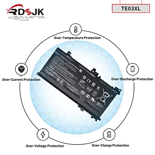 TE03XL 11.55V 61.6Wh Battery for HP Pavilion Notebook PC 15 Omen 15-AX033DX 15-AX000 Series 849910-850 HSTNN-UB7A 849570-541 849570-542 849570-543 TPN-Q173