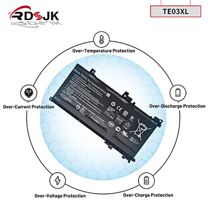 TE03XL 11.55V 61.6Wh Battery for HP Pavilion Notebook PC 15 Omen 15-AX033DX 15-AX000 Series 849910-850 HSTNN-UB7A 849570-541 849570-542 849570-543 TPN-Q173