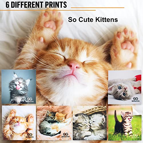 Microfiber Cleaning Cloth for Glasses - Eyeglass Cleaning Cloth - Lens Cleaning Cloth - Microfiber Glasses Cleaning Cloth for Phone, Screens, Camera Lens Cleaner - 6 pcs - color: 6 Pcs Kitten