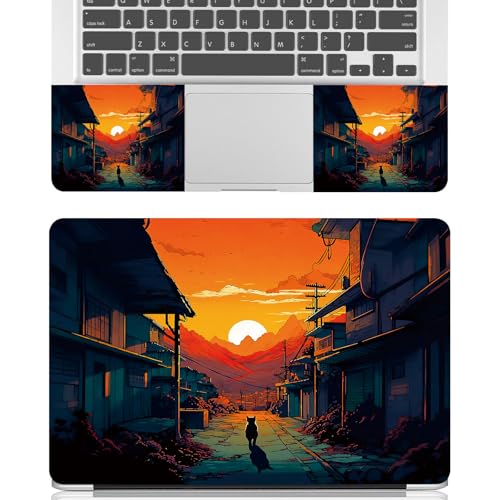 Universal Laptop Skin Sticker Decal for 11.6”12" 13" 13.3" 14" 15" 15.4" 15.6" Reusable Waterproof Scratch-Scratch Resistant Protective Vinyl Laptop Notebook Skin Stickers - Mountain Sunrise and Cat - color: Mountain Sunrise and Cat