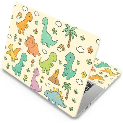Universal Laptop Skin, DIY Cut-to-Fit Vinyl Cover Compatible with HP, Dell, Lenovo, Mac (13.3" to 15.6"), Anti-Scratch, No Residue & Bubble-Free Protective Decal Sticker, Cute Cartoon Dinosaurs - color: Cute Cartoon Dinosaurs