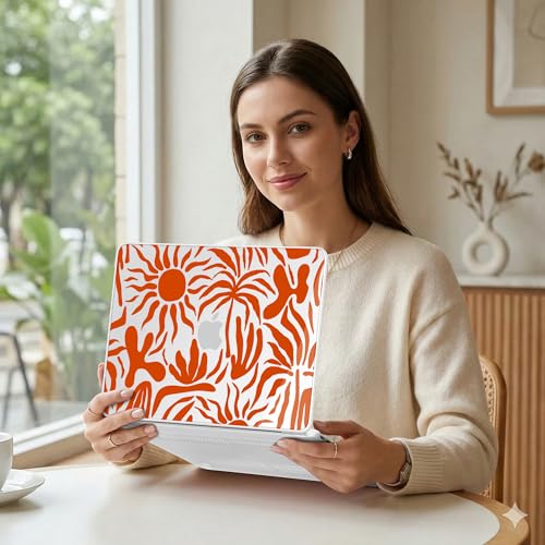 MEEgoodo Printed Case for New MacBook Neo 13 inch 2026 Release(Fit Model A3404), Laptop Hard Shell Cases with Keyboard Skin & Screen Protector & Webcam Covers, Abstract Sun & Palm Tree - color: Abstract Sun & Palm Tree