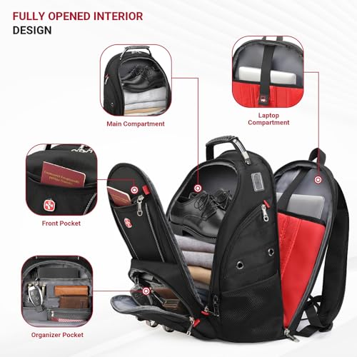 star cloud Rolling Laptop Bag with Wheels & 17 Inch Laptop Backpack Bundle, Business Travel Carry On Set with USB & Type-C Charging Ports
