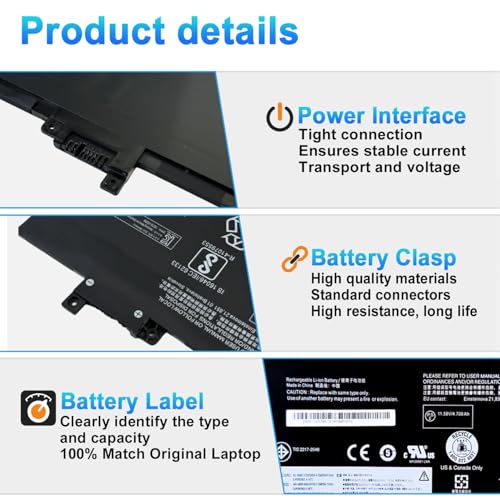 L17L3P71 L17M3P72 Laptop Battery for Lenovo ThinkPad T480S Series | for HP Ultrabook 20L7 20L8 Series 01AV478 01AV479 01AV480 L17M3P71 SB10K97620 SB10K97621 11.58V 57Wh 4920mAh - size: 10.63*3.54*0.24inch L17L3P71