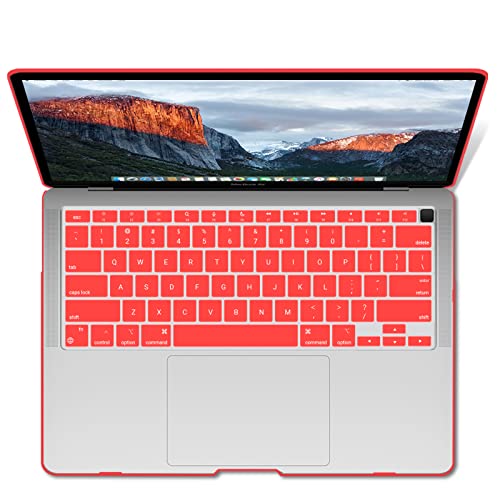 IBENZER Compatible with New MacBook Air 13 inch Case 2022 2021 2020 M1 A2337 A2179 A1932, Plastic Hard Shell Case with Keyboard Cover for Mac Retina Display with Touch ID, Red, MMA-T13RD+1A - color: Red