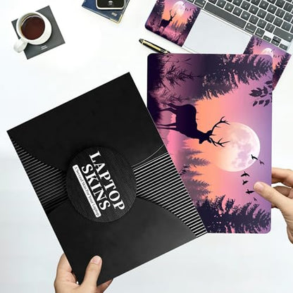 Universal Laptop Skin Sticker with 2 Wrist Pad Decals, 3-Piece Removable Vinyl Laptop Cover, Dree at Sunset Waterproof Anti-Scratch, Easy-Trim Fit for 13.3" 14" 15.6" Laptops - color: Dree at Sunset