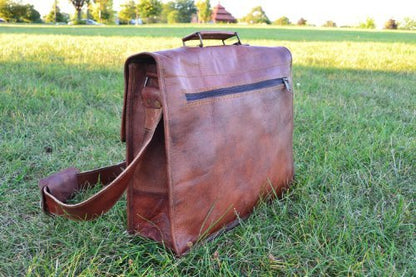 Leather briefcase 18 Inch Laptop Messenger Bags for Men and Women Best Office Briefcase Satchel Bag - style: 16 Inch