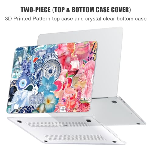 for MacBook Neo Case 13 inch 2026 A18 Pro (A3404), Anti-Scratch Protective Pattern Hard Shell Case, Trendy Laptop Cover with Keyboard Cover+Screen Film+Trackpad Film,Blue Pink Escape ﻿ - color: Blue Pink Escape