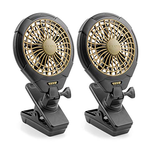 O2COOL Treva 5 in Battery Powered Clip Fan with Clamp 2-Pack | Yes - style: 2 Pack