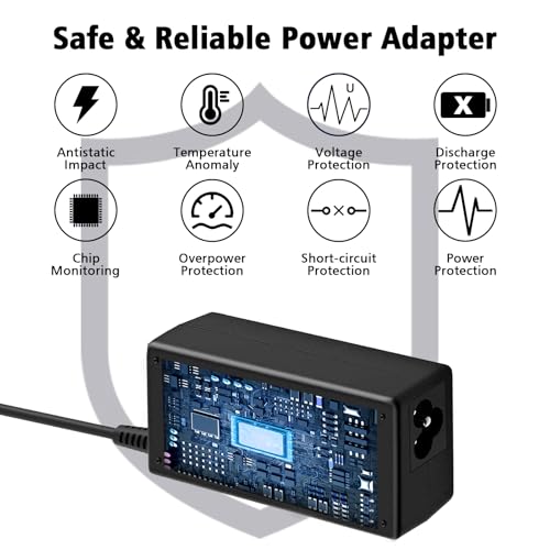 LHYSFIY 65W AC Laptop Charger Compatible with Dell Inspiron 15-3000 15-5000 15-7000 17-3000 17-5000 17-7000 13-5000 13-7000 11-3000 2 in 1 Series 3558 3181 5558 5559 5567 5100 5535 Adapter Power Cord - color: black