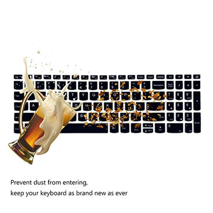 2 Pack Keyboard Cover for Lenovo IdeaPad 3 15.6" & 17.3" & ThinkBook 15 & IdeaPad 320 330 17.3" Keyboard Skin - color: Black+Clear