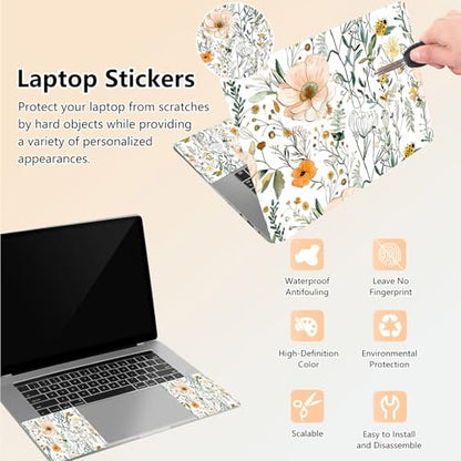 Laptop Skin Sticker Decal 15.6 Inch,12 13 13.3 14 15 15.6 in Laptop Netbook Skins for Notebook,Art Decal Removable Waterproof Scratch Resistant,Universal Vinyl Cover,Flower Plant - color: Flower Plant