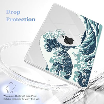 May Chen for MacBook Air 15 inch Case M5 M4 M3 M2 2026 2024-2023, Model A3448 A3241 A3114 A2941, Closes Seamlessly Hard Shell Laptop Cover with Keyboard Cover, Great Wave - color: Great Wave