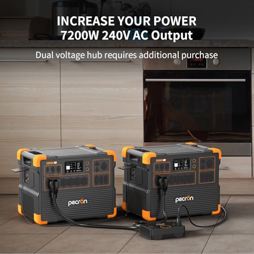PECRON Solar Generator E3600LFP 3072Wh with 300W Solar Panel, 5x3600W AC Outlets Portable Power Station, LiFePO4 Battery Backup Expanded to 18.43kWh, Power Station for Home Use, RV, Camping, CPAP - style: E3600LFP+300W