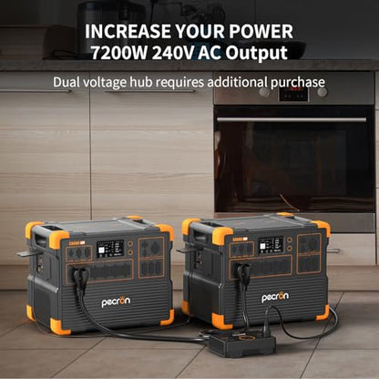 PECRON Solar Generator E3600LFP 3072Wh with 300W Solar Panel, 5x3600W AC Outlets Portable Power Station, LiFePO4 Battery Backup Expanded to 18.43kWh, Power Station for Home Use, RV, Camping, CPAP - style: E3600LFP+300W