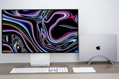 Adjustable Vertical Laptop Stand - 6061 Aluminum, CNC Precision, Anodized Finish, Fits All Laptops Including 17-inch, Ventilated Design, Anti-Slip Silicone Pads, ARC Shaped Stands - color: Space Gray