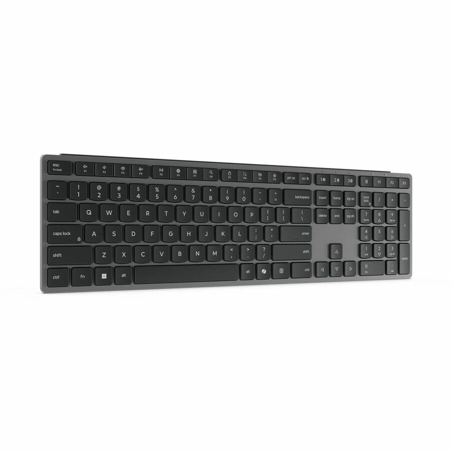 Lenovo 700 Modern Wireless Keyboard, 2.4 GHz Dongle & Dual Bluetooth Connection, AES-128 Encryption, 36 Month Battery Life, Luna Grey - size: Keyboard