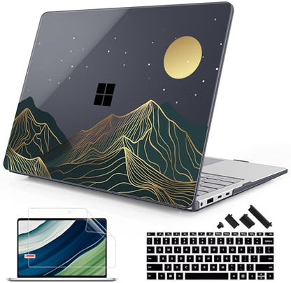 Mektron Case for 13.8" Microsoft Surface Laptop 8/7 (2026/2024) Surface Laptop 13.8 Inch Cover Fits Model 2036, Keyboard Cover +Screen Protector +Dust Plugs, Abstract Mountain C112 - color: Abstract Mountain C112