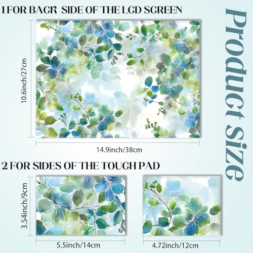 SUPERDANT Laptop Skin Sticker Watercolor Leaves Laptop Decals Personalized Universal Notebook Computer Wrap Vinyl Skin Stickers Cover Art Decal Removable 12-15.6 in Waterproof Scratch-Resistant Gifts - style: Flowers and Grasses