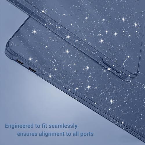 MOSISO Glitter Cover Compatible with MacBook Neo Case 13 inch 2026 Release Model A3404 with A18 Pro Chip, Crack-Resistant Protective Sparkly Hard Shell Case&Keyboard Cover&Screen Film, Indigo - color: Indigo